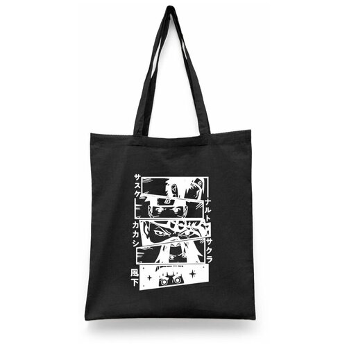 фото Сумка-шоппер унисекс каждому своё "аниме/удзумаки/какаси" белая