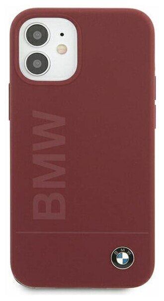 Чехол (клип-кейс) BMW liquid silicone, для Apple iPhone 12 mini, бордовый [bmhcp12sslblre]