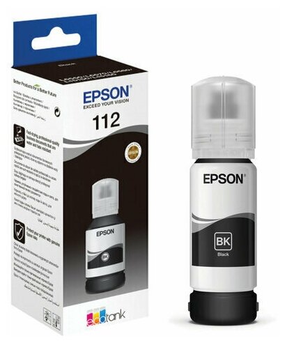 Чернила EPSON 112 (C13T06C14A) для СНПЧ EPSON L11160 /L15150 /L15160 /L6550/L6570, черные, оригинальные