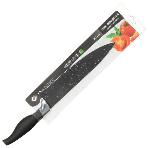 Нож кухонный Daniks, Гранит, шеф-нож, нержавеющая сталь, 20 см, рукоятка пластик, YW-A204-CH