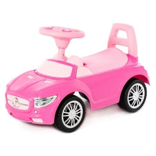 Игрушка-каталка полесье автомобиль SuperCar №1 со звуковым сигналом (розовая)