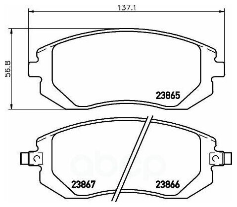 Дисковые тормозные колодки передние NISSHINBO NP7001 для Subaru (4 шт.)