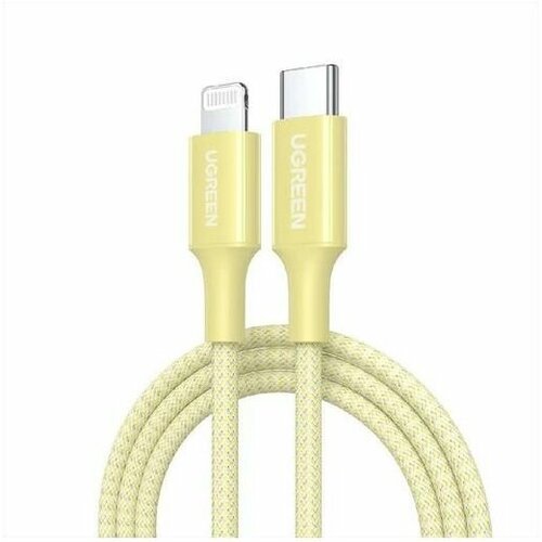 Кабель UGREEN US532 (90492) Lightning To USB-C PD Charging Cable. Длина: 1м. Цвет: желтый кабель ugreen us532 lightning usb type c 1 м 1 шт розовый