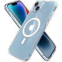 Чехол Spigen Ultra Hybrid (MagFit) для iPhone 14, прозрачный/белое кольцо