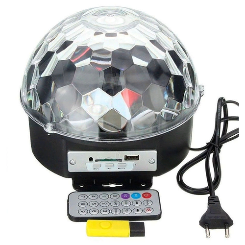 Диско шар LED magic Ball Музыкальный с пультом блютуз и флешкой / Дискошар проектор / Диско-шар лампа светомузыка