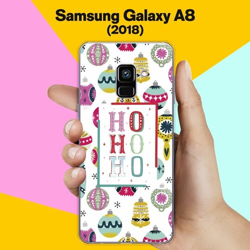 Силиконовый чехол на Samsung Galaxy A8 (2018) Ho-Ho / для Самсунг Галакси А8 2018 жидкий чехол с блестками олени с подарками на samsung galaxy a8 2018 самсунг галакси а8 2018