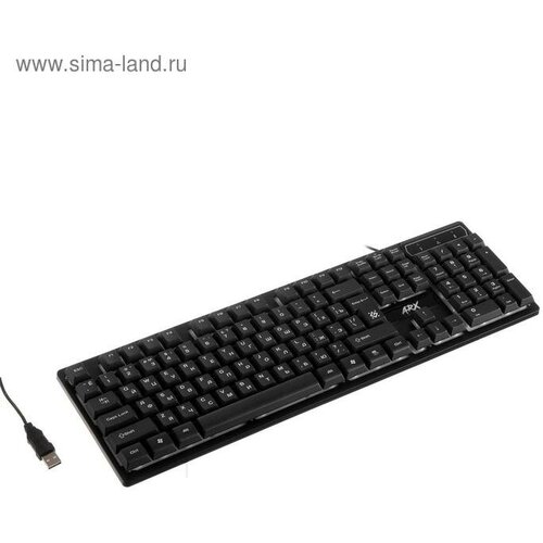 Клавиатура Defender Arx GK-196L, игровая, проводная, подсветка, 104 клавиши, USB, чёрная клавиатура гарнизон gk 200gl игровая проводная мембранная 104 клавиши подсветка чёрная
