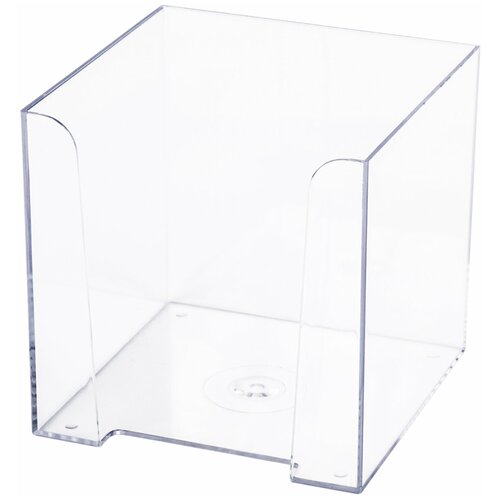 Подставка для бумажного блока BRAUBERG CLASSIC пластиковая, 90х90х90 мм, прозрачная, 238092, ПЛ41 - 1 шт.