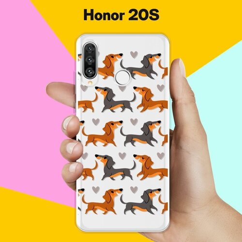 Силиконовый чехол на Honor 20S Узор из такс / для Хонор 20С силиконовый чехол узор из цветов на honor 20s