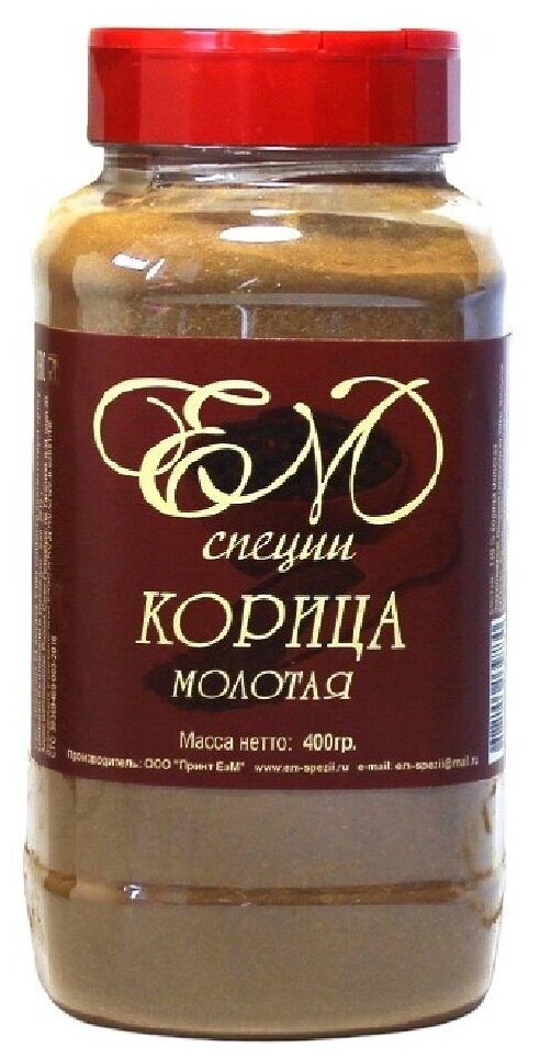 Корица молотая ЕМ специи, пл/бан. 400 гр.