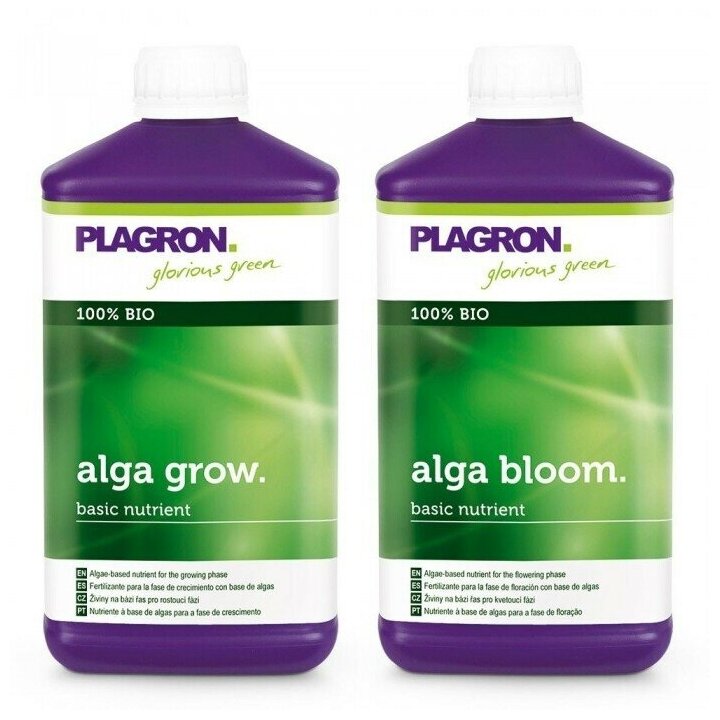 Комплект удобрений Plagron (Alga Grow + Alga Bloom) 2x1л - фотография № 1