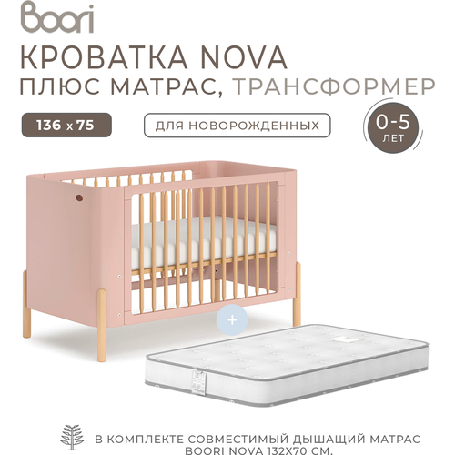 Детская кроватка Nova для новорожденных с матрасом