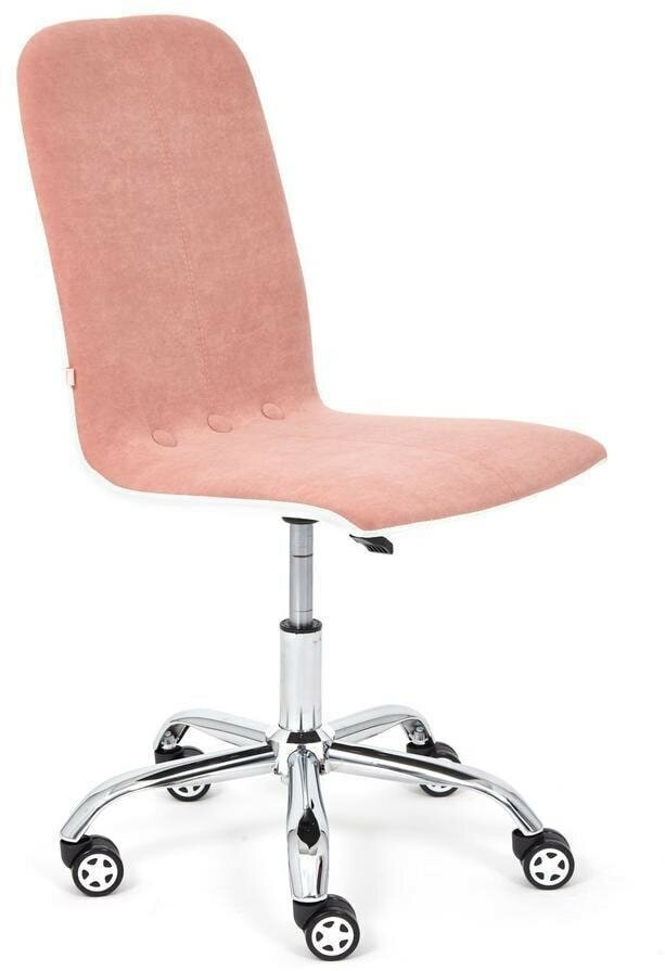Кресло компьютерное Tetchair RIO флок экокожа розовый белый