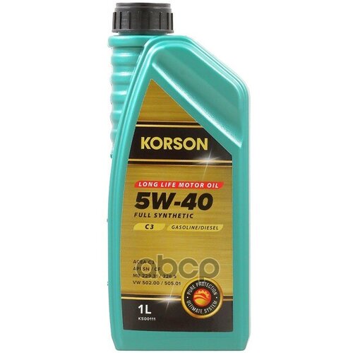 Korson 5W-40 Full Synthetic C3 1Л (Синт. Мотор. Масло.)