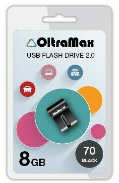 USB Flash накопитель 8Gb OltraMax 70 Black (OM-8GB-70-Black)