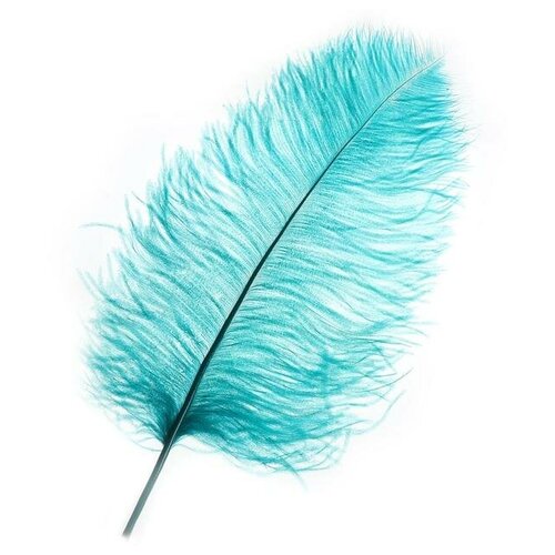 Перо для декора, длина от 45 до 60 см, цвет морской волны