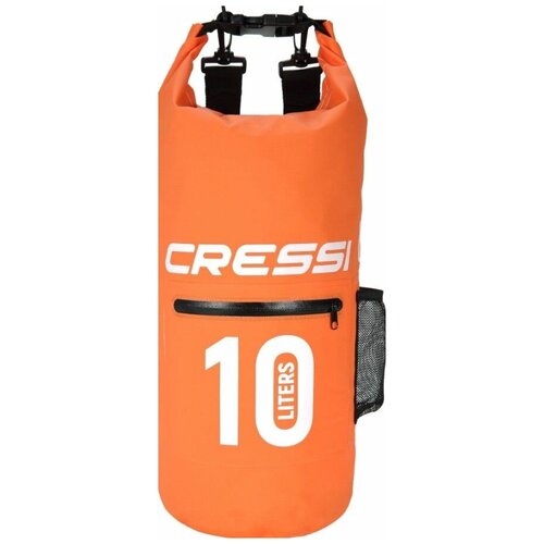 Гермомешок CRESSI с лямкой и карманом DRY BAG ZIP 10 литров оранжевый сумка водонепроницаемая scoyco mb25 dry bag 60 l yellow