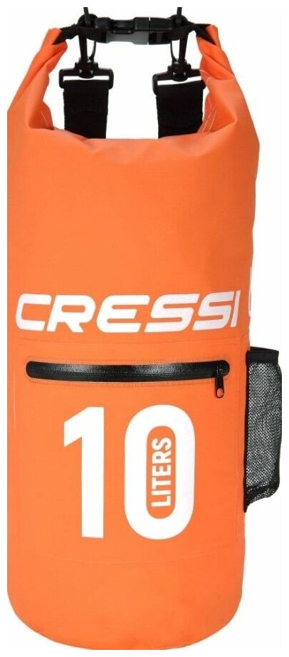 Гермомешок CRESSI с лямкой и карманом DRY BAG ZIP 10 литров оранжевый