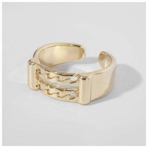 фото Кольцо "цепь" две линии. цвет золото. безразмерное 6766437 сима-ленд