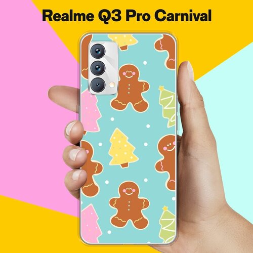 Силиконовый чехол на realme Q3 Pro Carnival Edition Пряни и Елки / для Реалми Ку 3 Про Карнивал силиконовый чехол на realme q3 pro carnival edition узор новогодний для реалми ку 3 про карнивал