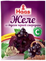 Желе Haas, быстрый десерт со вкусом черной смородины с витамином С, 50 г