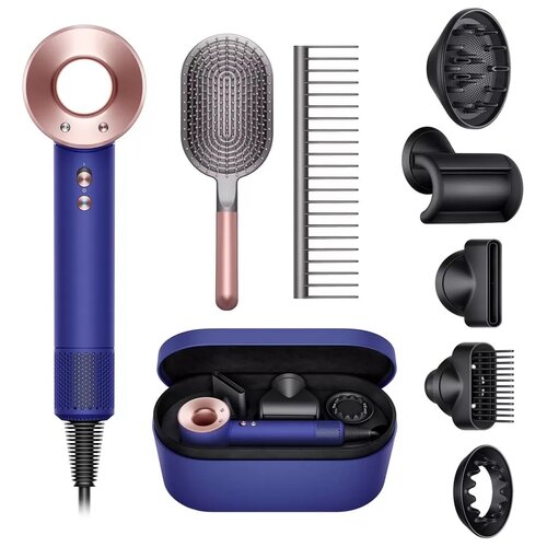 Фен Dyson Supersonic HD07 с чехлом и набором расчесок Vinca blueRos вилка UKUAE переходник 5240000₽
