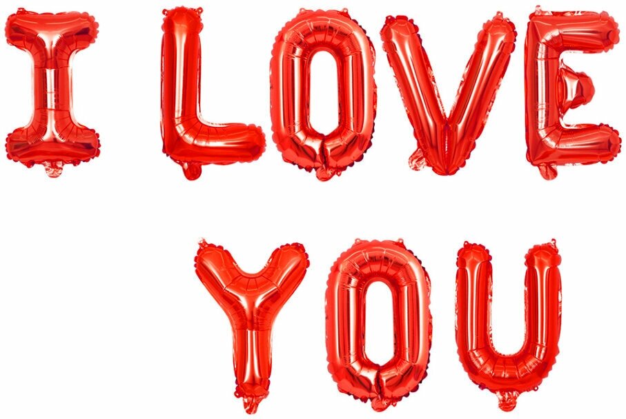 Набор шаров-букв (17'/43 см) Мини-Надпись "I Love You", Красный, 1 шт. в упак.