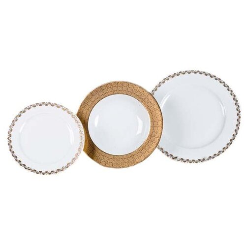 фото Набор тарелок 18 предметов (19, 23, 25 см) leander "сабина /восточное плетение" / 159113