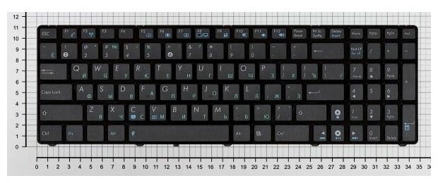 Клавиатура для ноутбука Asus K52 K53 G73 черная с черной рамкой