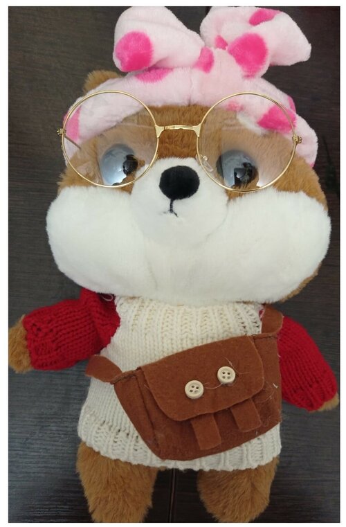 Мягкая игрушка собака сиба ину 30 см лалафанфан плюшевая собачка уточки из TikTok в одежде. Светло -коричневая+ носочки с ярким принтом в подарок.