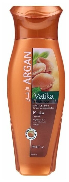 Dabur Шампунь для волос Dabur VATIKA ARGAN мягкое увлажнение, 200 мл