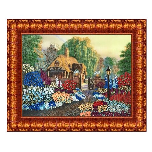 фото Кл(н)-3005 набор для вышивания лентами 'цветы у дома' 25,5*35см каролинка