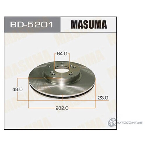 MASUMA BD-5201 Торм.диск пер.вент.[282x23] 5 отв. min 2 2шт