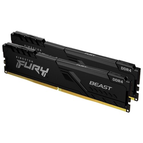 Оперативная память Kingston FURY Beast 64 ГБ (32 ГБ x 2 шт.) DDR4 3600 МГц DIMM CL18 KF436C18BBK2/64 оперативная память kingston fury beast black ddr4 3600 мгц 2x32 гб kf436c18bbk2 64