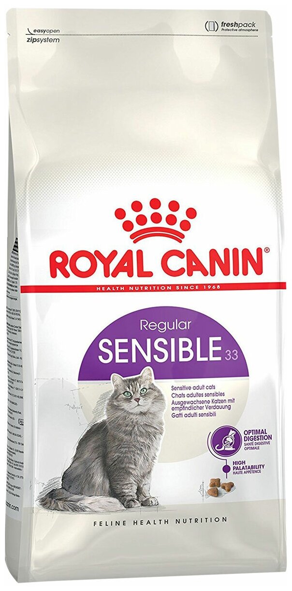 ROYAL CANIN SENSIBLE 33 для взрослых кошек при аллергии (0,4 + 0,16 кг)