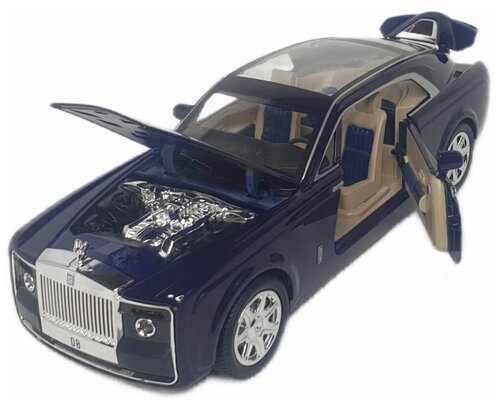 Модель металлическая Лимузин Rolls-Royce Sweptail 1/24 свет, звук M929E (Цвет: Синий)