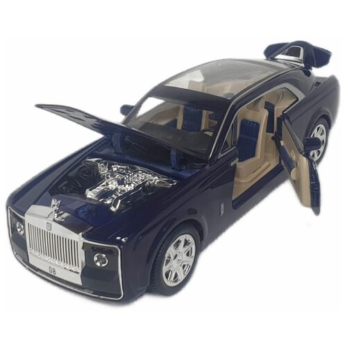 Модель металлическая Лимузин Rolls-Royce Sweptail 1/24 свет, звук M929E (Цвет: Синий)