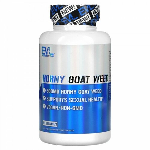 Купить EVLution Nutrition, Horny Goat Weed, 500 mg, 60 Veggie Capsules, Эвлюшэн Нутришен