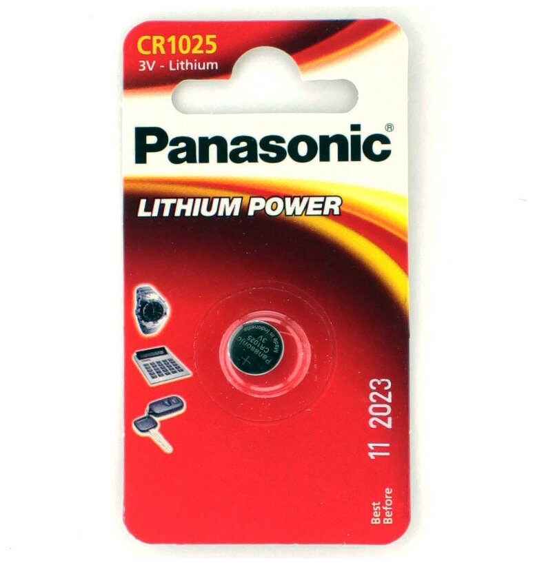 Батарейка Panasonic Lithium Power CR1025, 3 В BL1