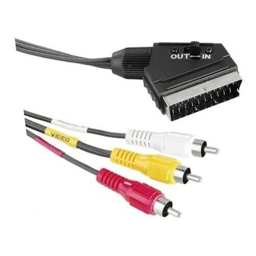 новинка лидер продаж 1 5 м hdmi совместимый штекер на 3 rca 1080p av для hd тв кабеля кабель для телевизора компонент dvd преобразователь видео ауди Кабель видео адаптер SCART-3RCA Premier 5-017 шт-шт вход-выход - 1.5 метра