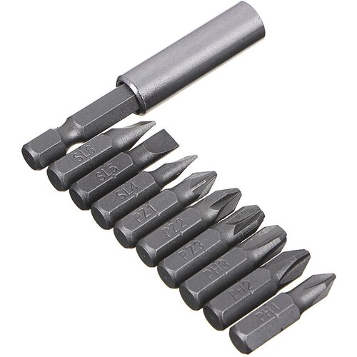 Набор бит Ермак 10шт 601-049 6pcs anti non slip screwdriver bit set s2 alloy steel screwdriver magnetic electric impact 50mm ph1 ph2 ph3 pz1 pz2 pz3 tool set