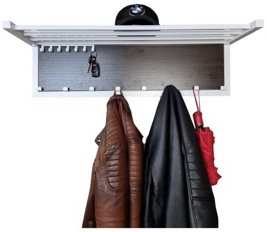 фото Вешалка настенная "Оптима" (Металл, ЛДСП), для верхней одежды, зонтов, головных уборов, ключей