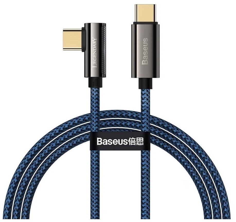 Кабель Baseus Legend Series Elbow Fast Charging Data Cable Type-C to Type-C 100W 2m Blue (CACS000703)