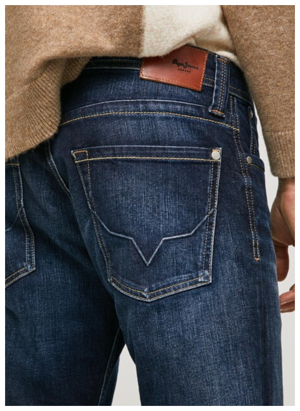 Джинсы Pepe Jeans, прямой силуэт, средняя посадка, размер 34, синий - фотография № 6