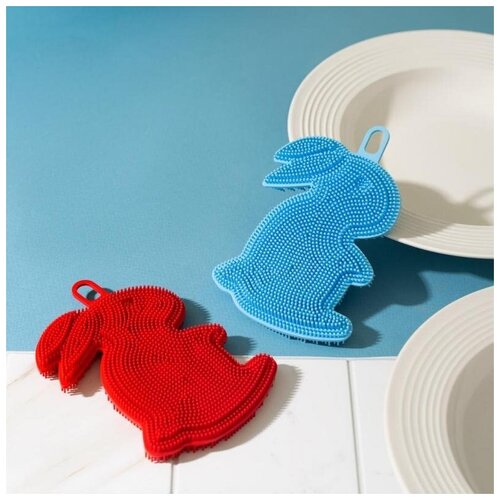 Набор щеток-губок силиконовых 2 штуки 9х14 см.