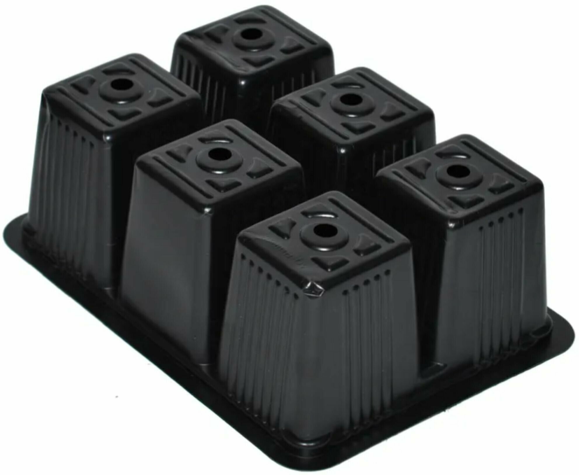 Мини-кассета для рассады на 6 ячеек по 0.15 л (18 х 13.5 х 6 см), 10 шт, емкость из полистирола подходит для многоразового использования и постоянного содержания кактусов или зелени