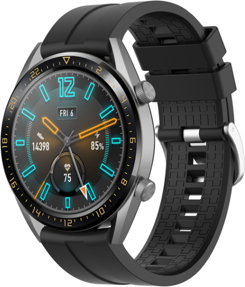 Сменный ремешок браслет MyPads Polimerico из качественного гипоаллергенного силикона для умных смарт-часов Huawei Watch GT Elegant/ Huawei Watch GT Classic / Sport / Active (черный)