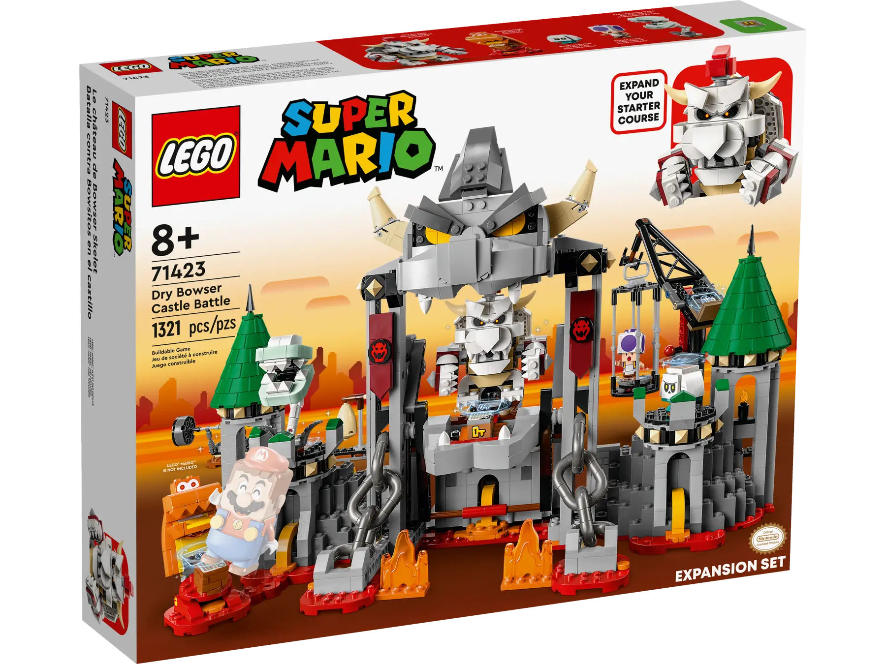 Конструктор LEGO Super Mario 71423 Dry Bowser Castle Battle Expansion Set, 1321 дет.