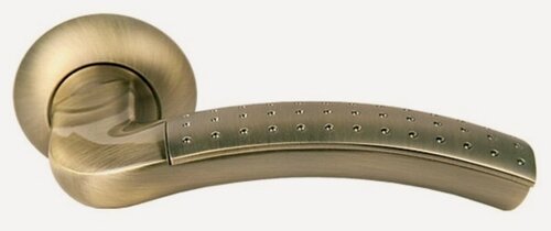 Изображение товара Ручка дверная Morelli MH-02P MAB/AB матовая бронза/античная бронза, ручки для межкомнатных дверей на круглой накладке комплект, фурнитура