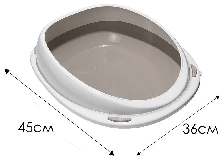 Туалет для кошек SHUTTLE 45см с бортом,мокко - фотография № 4